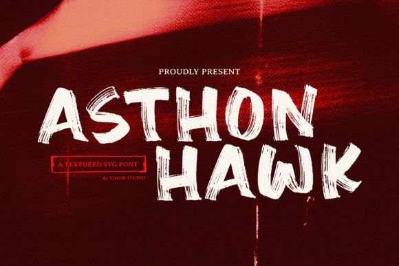 Asthon Hawk: A Textured Display Font for Branding Projects