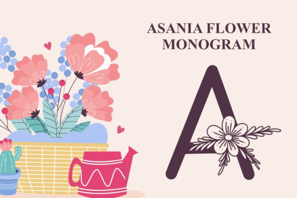Monogram Asania Flower: A Decorative Font for Campaign Design