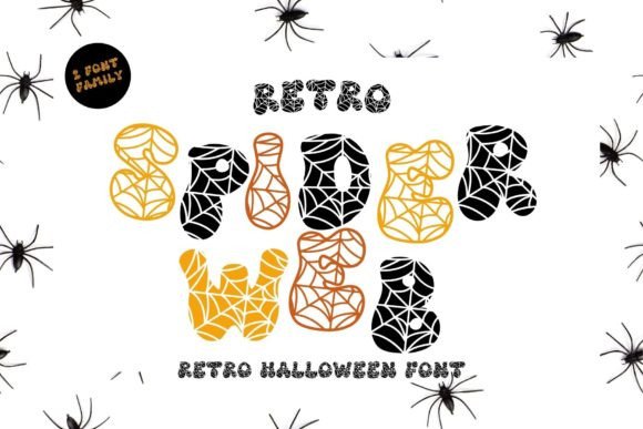 Retro Spider Web: A Playful Decorative Font for Halloween Campaigns